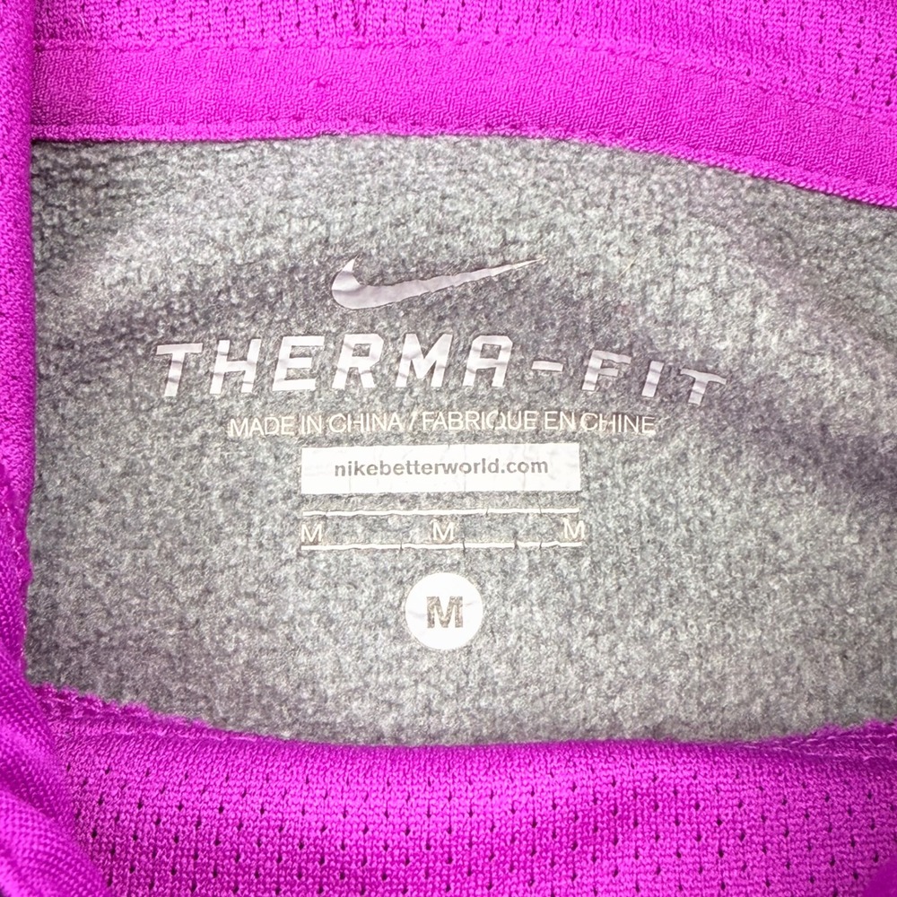 Nike Therma-FIT Hoodie Womens Medium Gray Purple Just Do It Raglan Sweatshirt - Picture 9 of 16